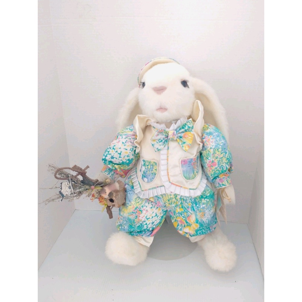 Tilly Collectibles Bubba Rabbit VTG '87 Stuffed 18" w/ Stand NWT Easter Bunny